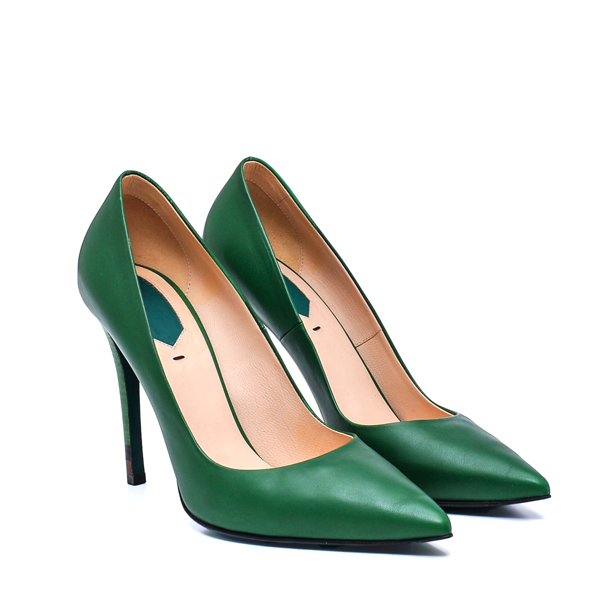 Fendi - Green Leather Classic Stiletto 37.5